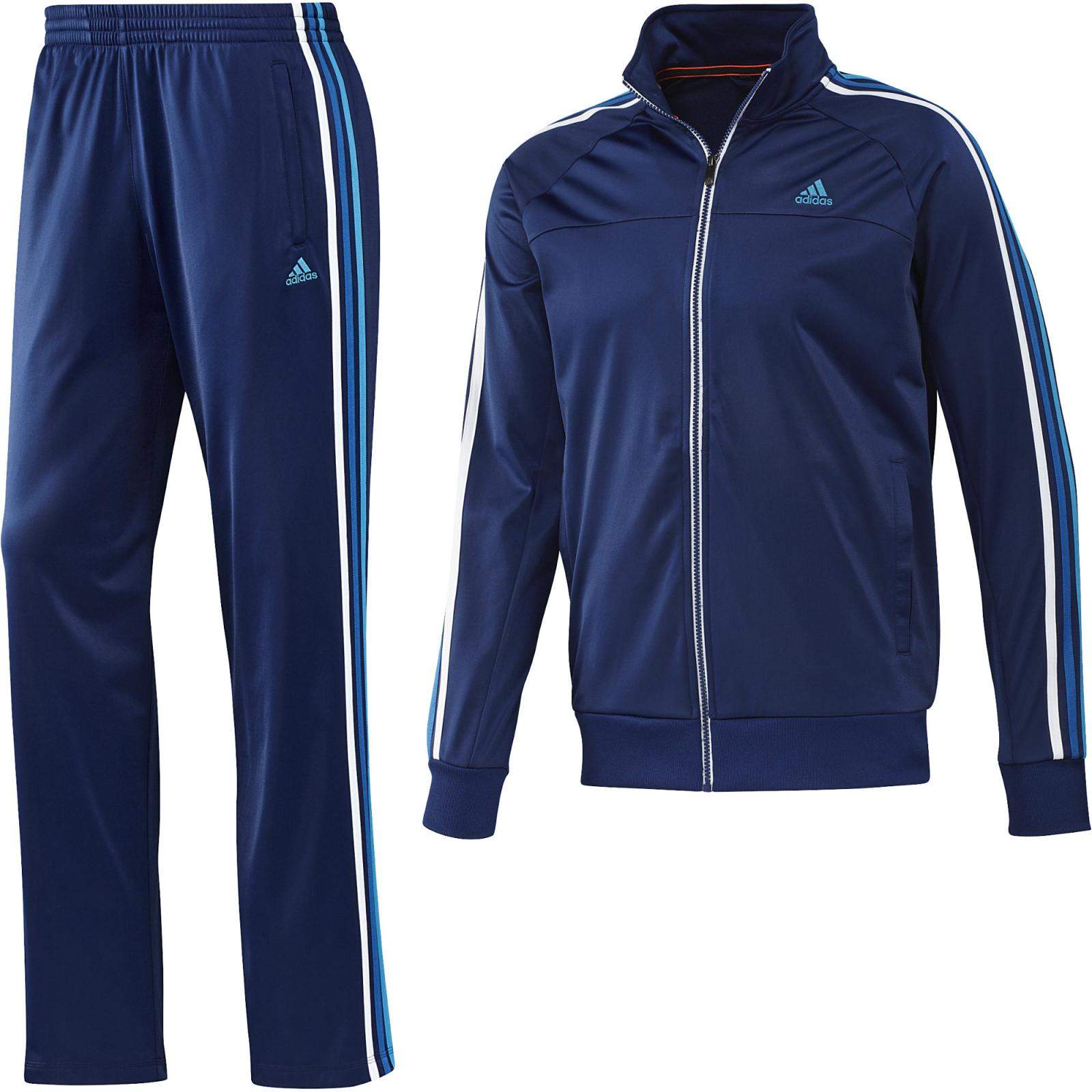 adidas grey tracksuit blue stripes