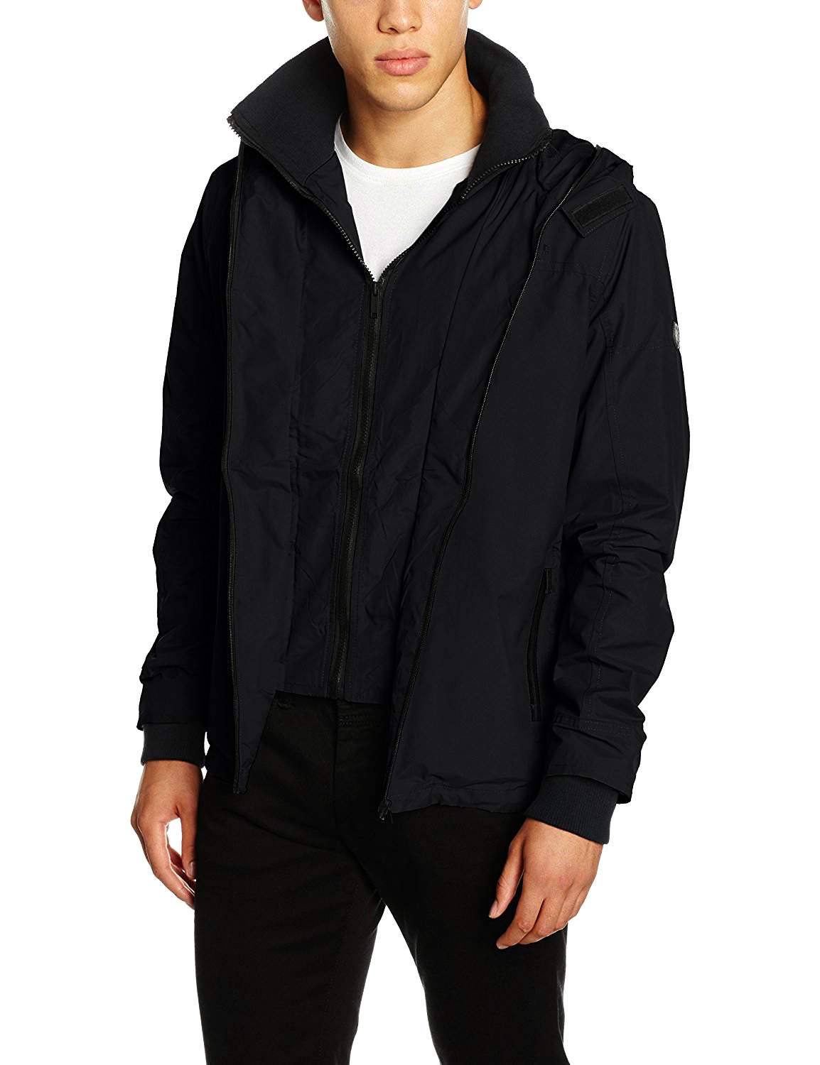 Firetrap Blackseal Mens Black Hazen Jacket Hooded Coat | eBay