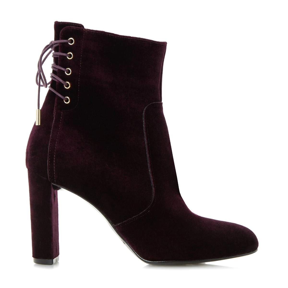 dune burgundy ankle boots