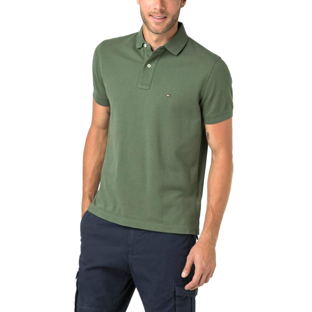 tommy hilfiger green polo shirt