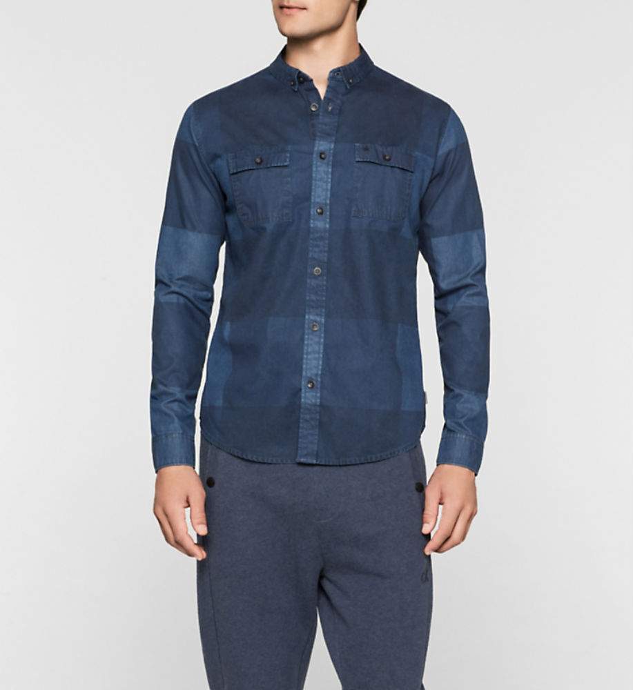 calvin klein black denim shirt