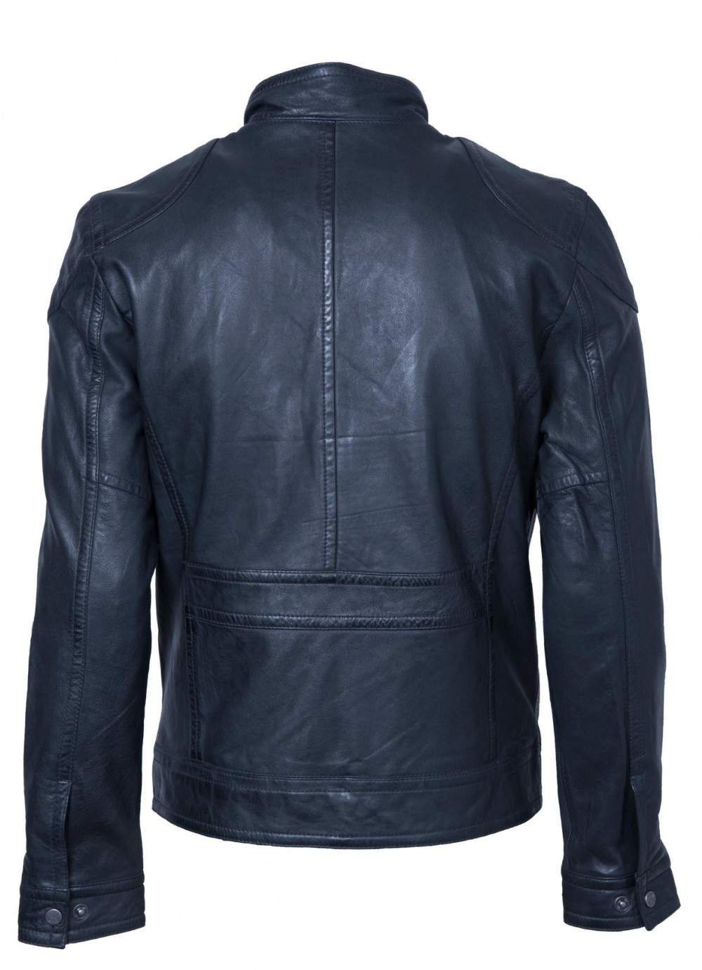Genuine Lakeland Mens Dark Navy Manx Biker Leather Jacket Size 40