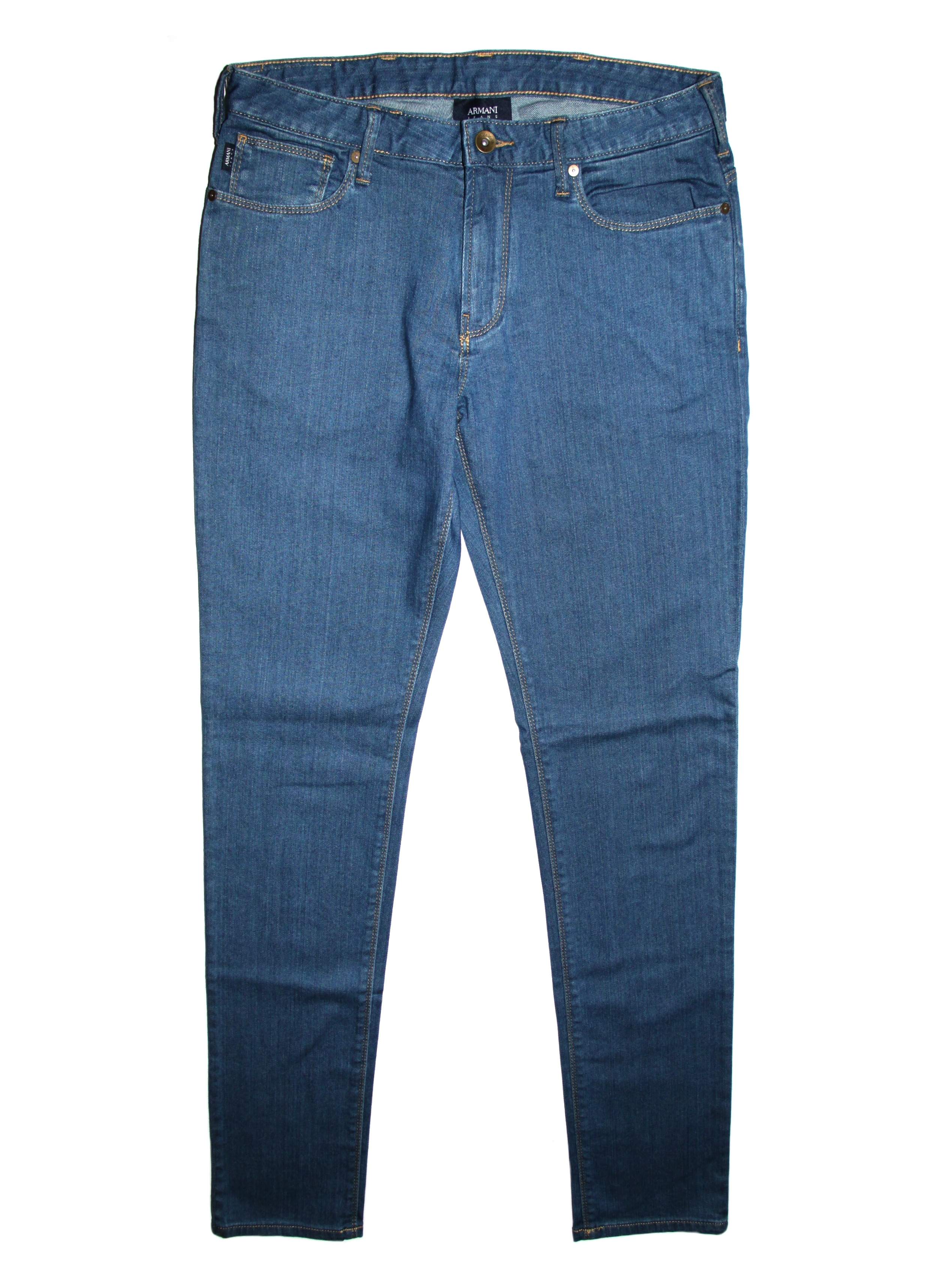 Mid Blue Denim Slim Fit Jeans [J06] 34L 