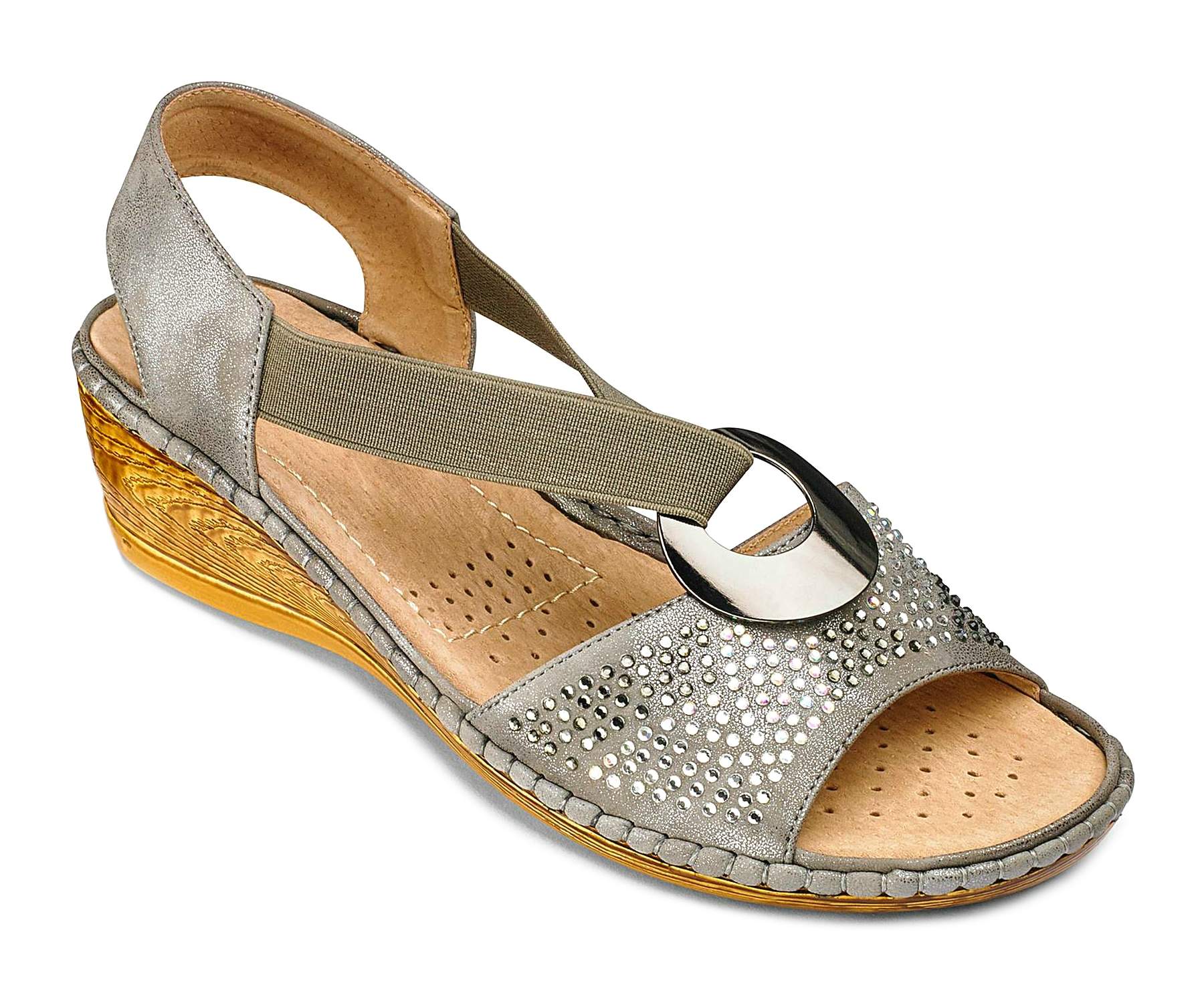 cushion walk silver sandals