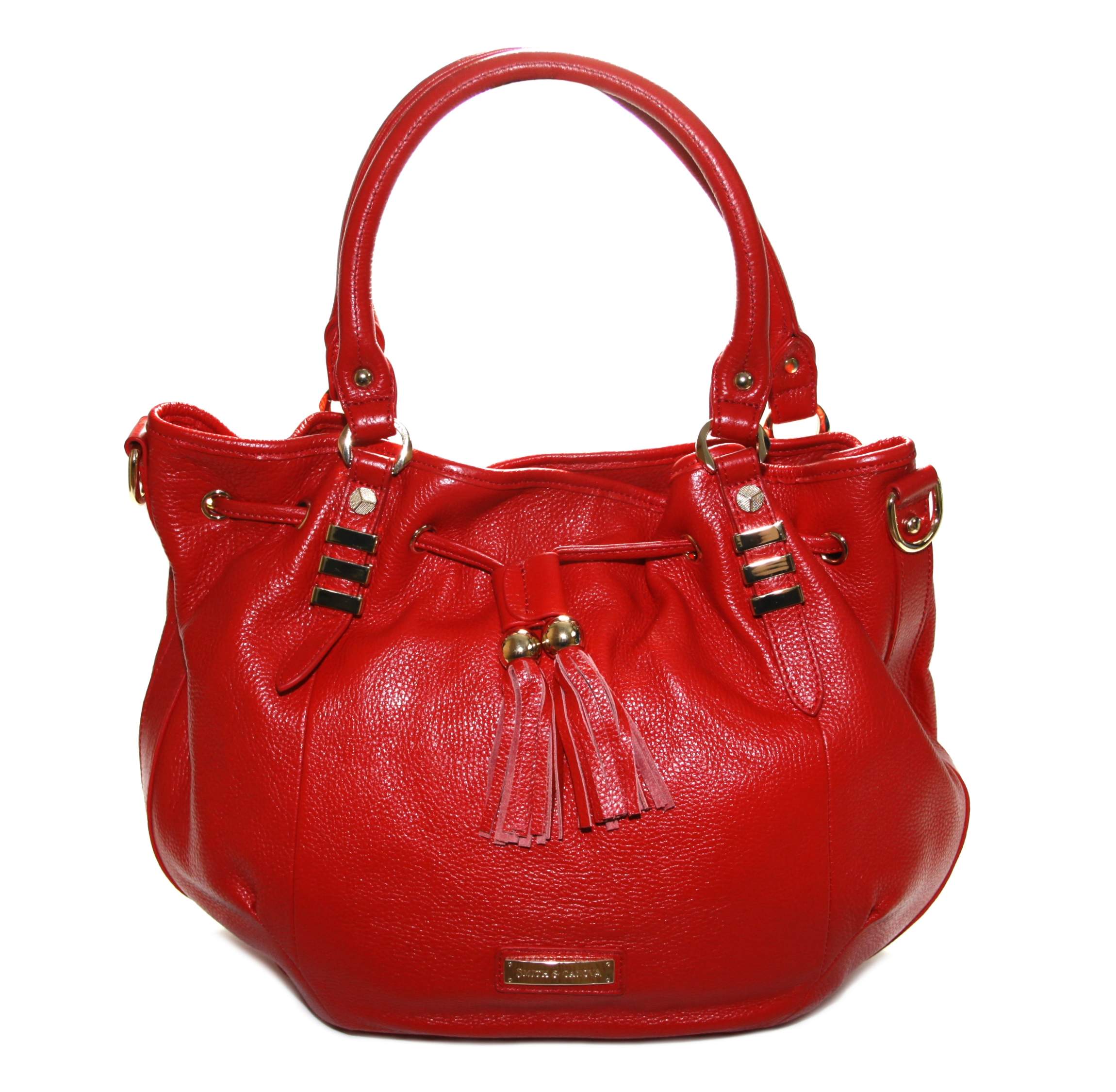 Smith and Canova Womens Red Genuine Leather Shoulder Bag Handbag | eBay