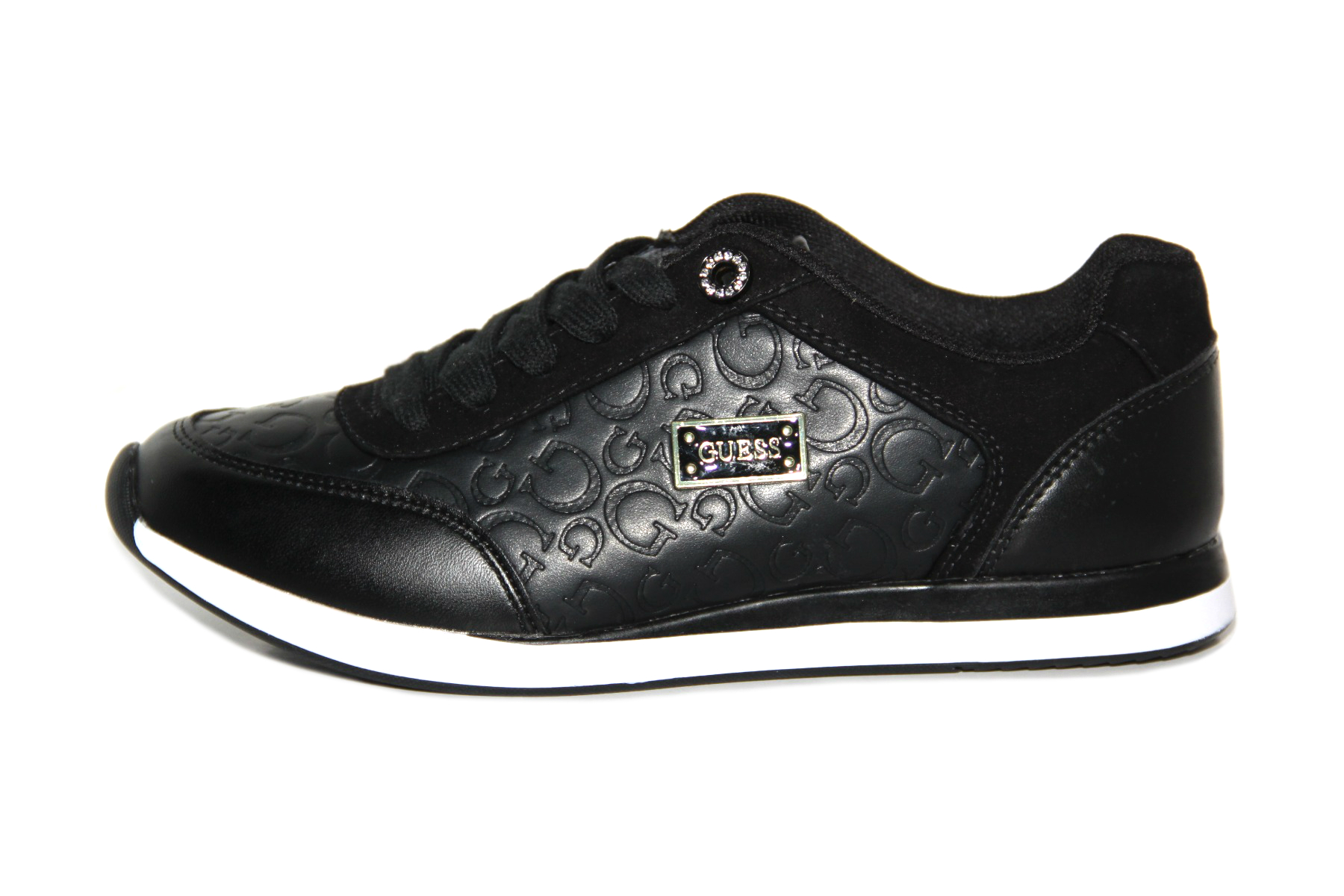 Guess Womens Black Would Logo Trainers Shoes UK 6 US 8 EU
