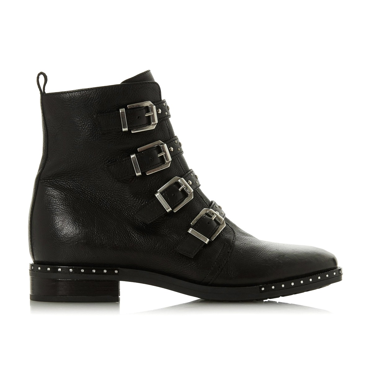 london square biker boot for women in black