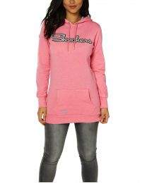 Skechers Womens Pink Marl Audrey Longline Hoodie [SK46324WB]