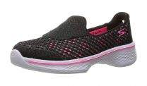 Skechers Girls Black/Hot Pink Go Walk 4 Kindle Slip On Shoes [81118L] UK 10 EU 27.5