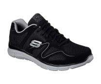 Skechers Mens Black/Grey Satisfaction - Flash Point Trainers [58350]