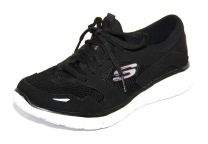 Skechers Womens Black/White Memory Foam Trainers [88888077]